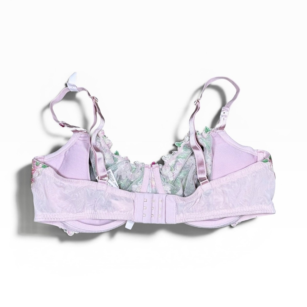 Victoria's Secret Dream Angels Pink Floral Embroidered Unlined Demi Bra 40D - Picture 2 of 5